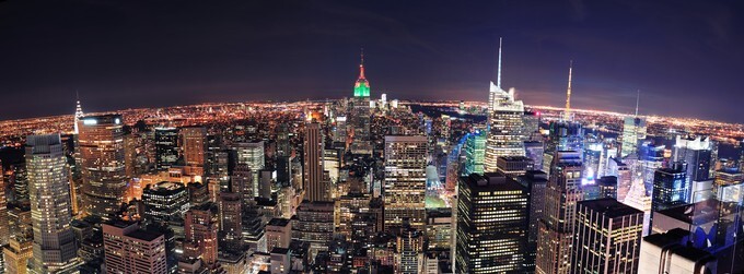 New York City skyline aerial panorama